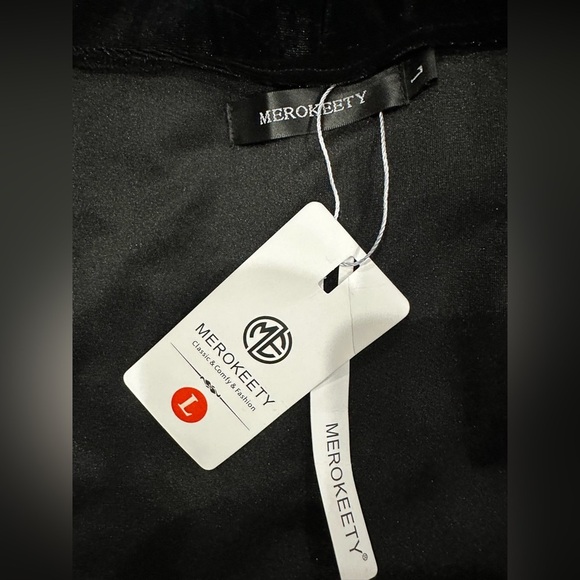 MEROKEETY Women's V Neck Wrap Velvet Maxi Dress Bell Sleeve, NWT! - Picture 12 of 13